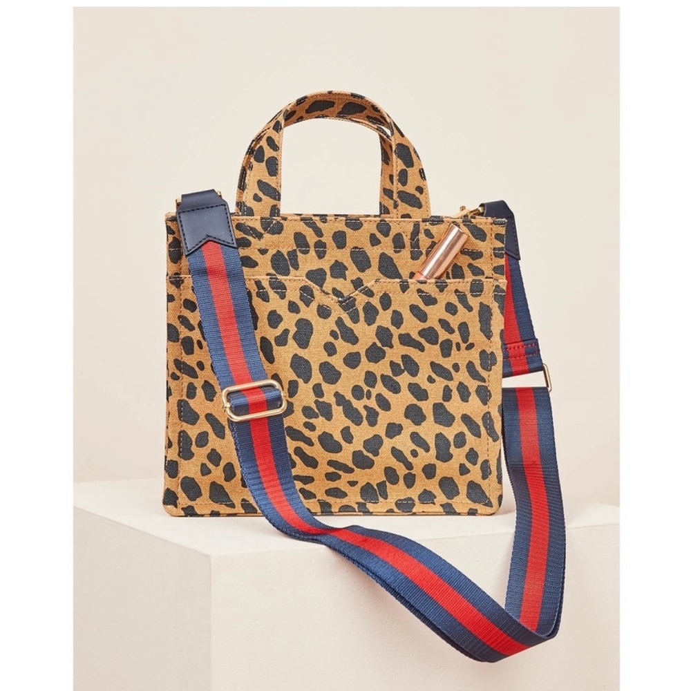 Stella & Dot canvas leopard print bag. New. Never used. No tags.